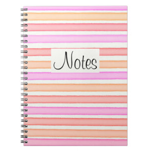 Caderno Espiral Teste padrão branco alaranjado rosa vermelha das