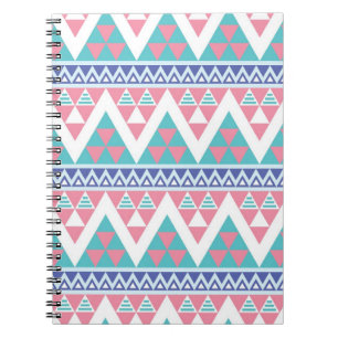 Caderno Espiral Teste padrão colorido asteca tribal