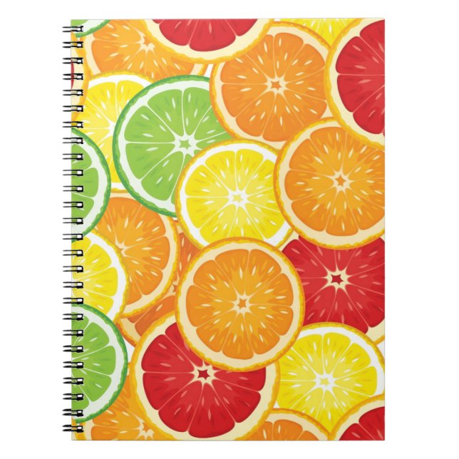 Caderno Espiral Teste padrão com citrinas (Frente)