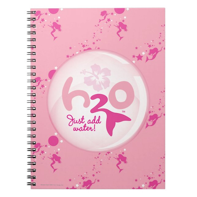 Caderno Espiral Teste padrão cor-de-rosa da sereia (Frente)