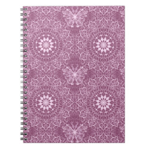 Caderno Espiral Teste padrão cor-de-rosa do vintage
