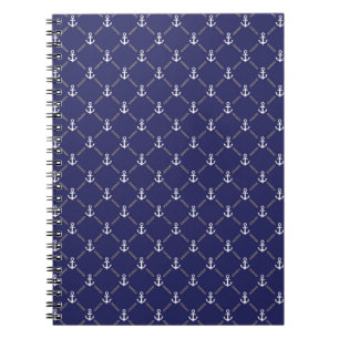 Caderno Espiral Teste padrão da âncora