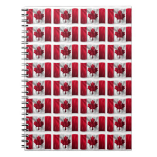 Caderno Espiral Teste padrão da bandeira de Canadá