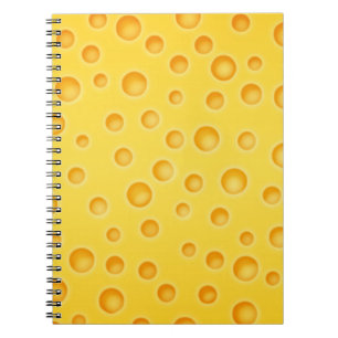 Caderno Espiral Teste padrão da textura de Cheezy do queijo suí