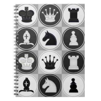 Caderno Espiral Teste padrão da xadrez