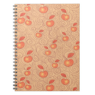 Caderno Espiral Teste padrão das maçãs