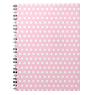 Caderno Espiral Teste padrão de bolinhas cor-de-rosa e branco