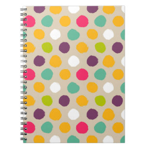 Caderno Espiral Teste padrão de bolinhas desenhado mão