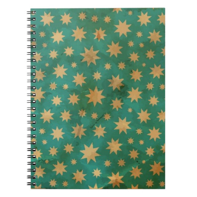 Caderno Espiral Teste padrão de estrelas (Frente)