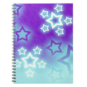 Caderno Espiral Teste padrão de estrelas legal do inverno