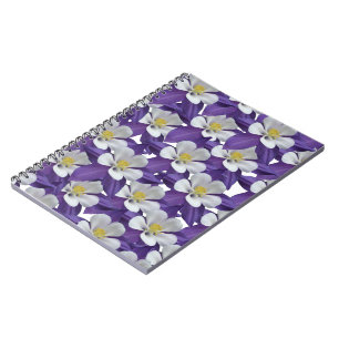 Caderno Espiral Teste padrão de flor aquilégia