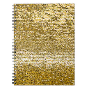 Caderno Espiral Teste padrão de mosaico Dourado