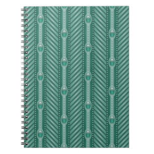 Caderno Espiral Teste padrão decorativo da cerceta