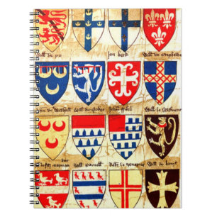 Caderno Espiral Teste padrão decorativo da heráldica