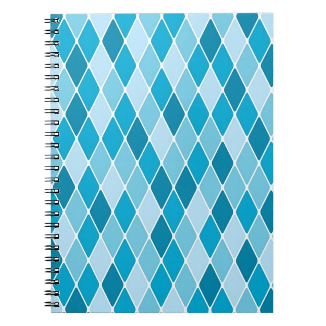 Caderno Espiral Teste padrão do inverno do Harlequin (Frente)