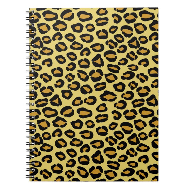 Caderno Espiral Teste padrão do leopardo (Frente)