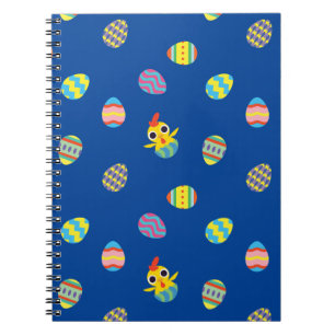 Caderno Espiral Teste padrão do ovo da páscoa da páscoa   do