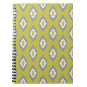 Caderno Espiral Teste padrão do vintage de Ikat