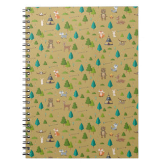 Caderno Espiral Teste padrão dos animais da floresta
