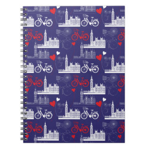 Caderno Espiral Teste padrão dos marcos de Londres
