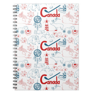 Caderno Espiral Teste padrão dos símbolos de Canadá