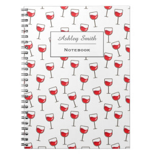 Caderno Espiral Teste padrão dos vidros de vinho tinto
