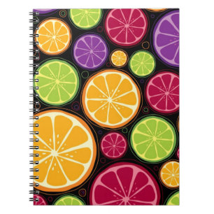 Caderno Espiral Teste padrão e fundo alaranjados