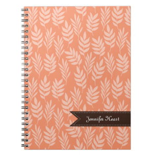 Caderno Espiral Teste padrão elegante chique e nome da folha da