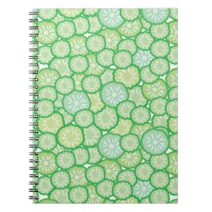 Caderno Espiral Teste padrão engraçado do pepino