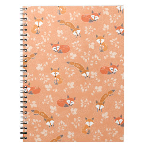 Caderno Espiral Teste padrão floral Foxy
