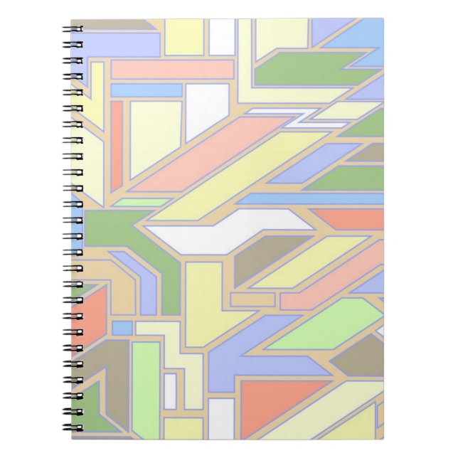 Caderno Espiral Teste padrão geométrico 3 (Frente)