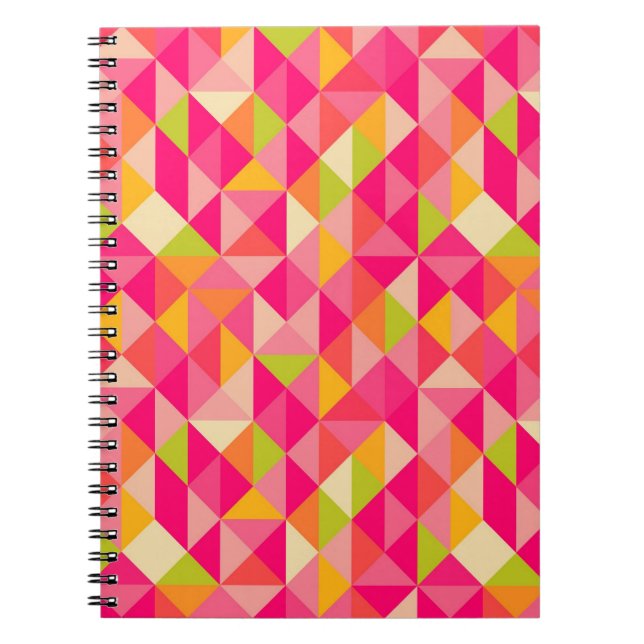 Caderno Espiral Teste padrão geométrico dos triângulos (Frente)