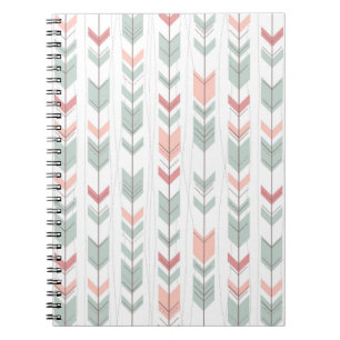 Caderno Espiral Teste padrão geométrico no estilo retro