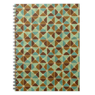 Caderno Espiral Teste padrão geométrico retro