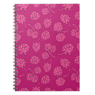 Caderno Espiral Teste padrão magenta da baga