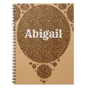 Caderno Espiral Teste padrão manchado da terra de Brown do gato