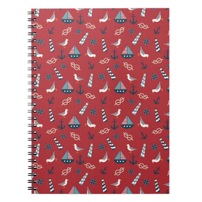 Caderno Espiral Teste padrão náutico (Frente)