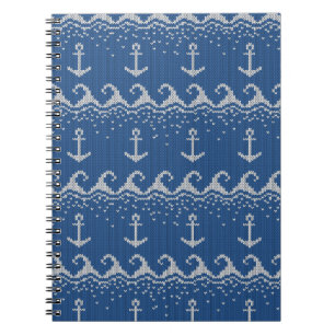 Caderno Espiral Teste padrão náutico da malha