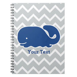 Caderno Espiral Teste padrão náutico personalizado de Chevron da
