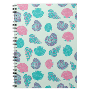 Caderno Espiral Teste padrão Pastel 1 do Seashell