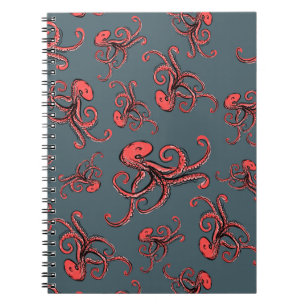 Caderno Espiral Teste padrão Sneaky do polvo
