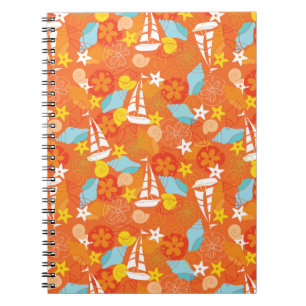 Caderno Espiral Teste padrão tropical do veleiro