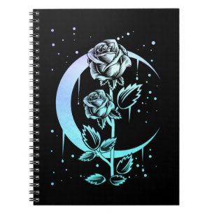 Caderno Espiral Testemunha da Crescente Flor da Lua Gótica