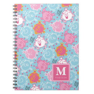 Caderno Espiral Testes padrões cor-de-rosa da senhorita princesa