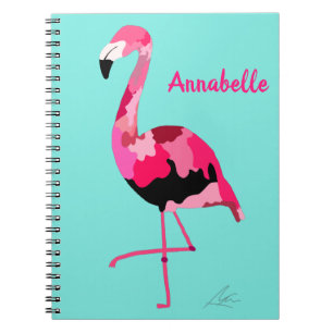 Caderno Espiral Teto de Arte Flamingo Rosa