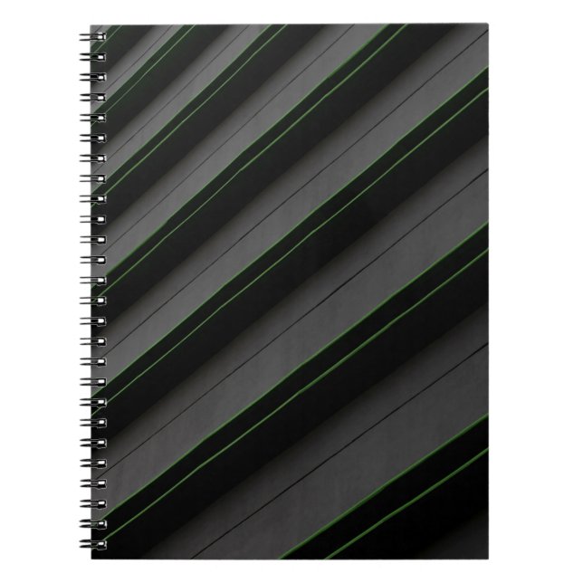 Caderno Espiral Têxteis de banda branca e preta (Frente)