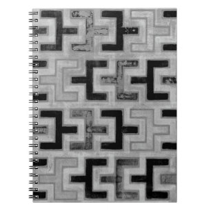 Caderno Espiral Têxtil africano de mudos com Padrões geométrico