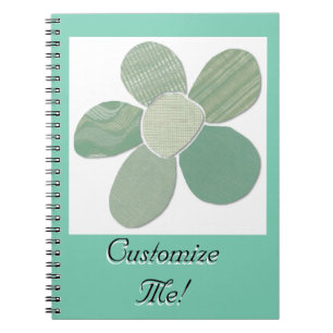 Caderno Espiral Têxtil Material Flor Colagem de Flor Cor DIY