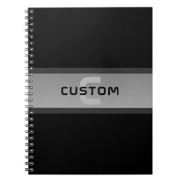 Caderno Espiral Texto Camadas Modernas Personalizáveis | Preto e C