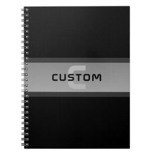 Caderno Espiral Texto Camadas Modernas Personalizáveis Preto e C